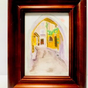 Original Watercolor Painting by S.Kleinberg “Provence” Signed 7”-5” Framed